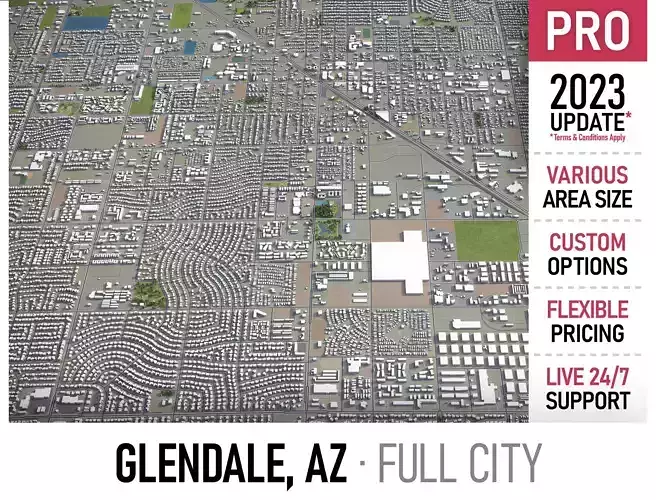 Glendale  Low-poly 3D model