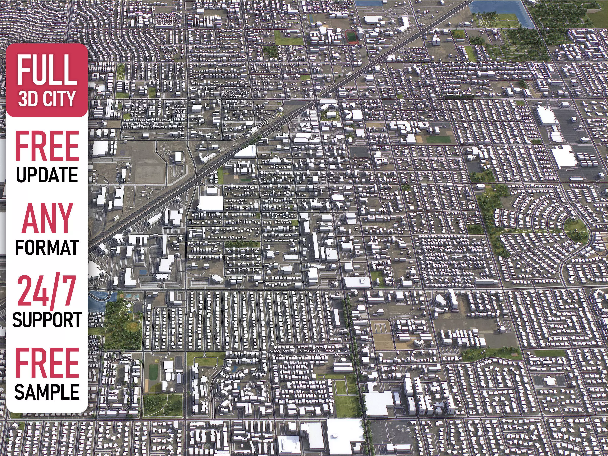 Glendale - Phoenix 3D City Model Low-poly 3D model