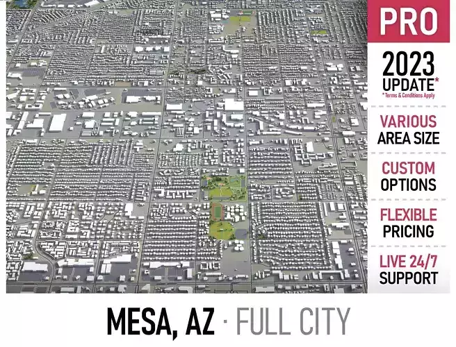 Mesa - city Low-poly 3D model