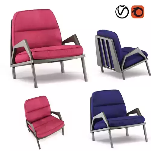 Armchair lounge chair with metal legs