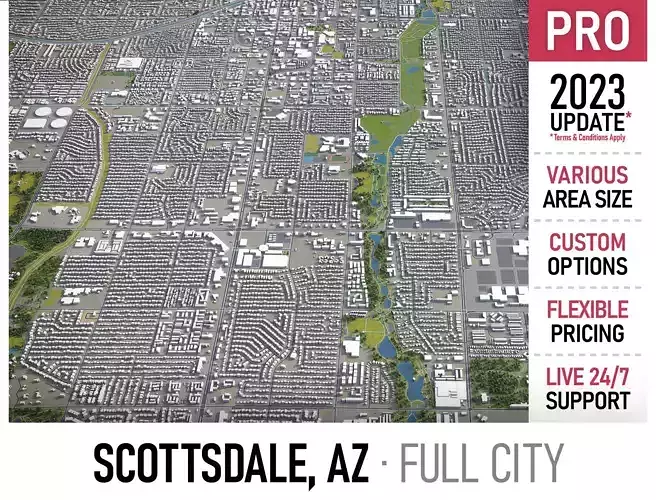 Scottsdale  Low-poly 3D model