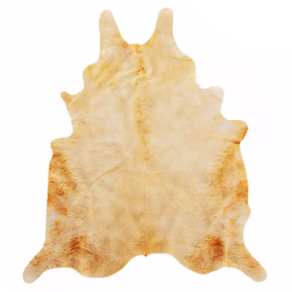 Beige Cow Hide Rug 3D model_0