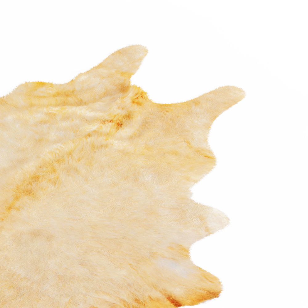 Beige Cow Hide Rug 3D model_3