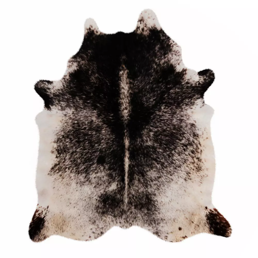Black And White Cow Hide Rug 3D model_0