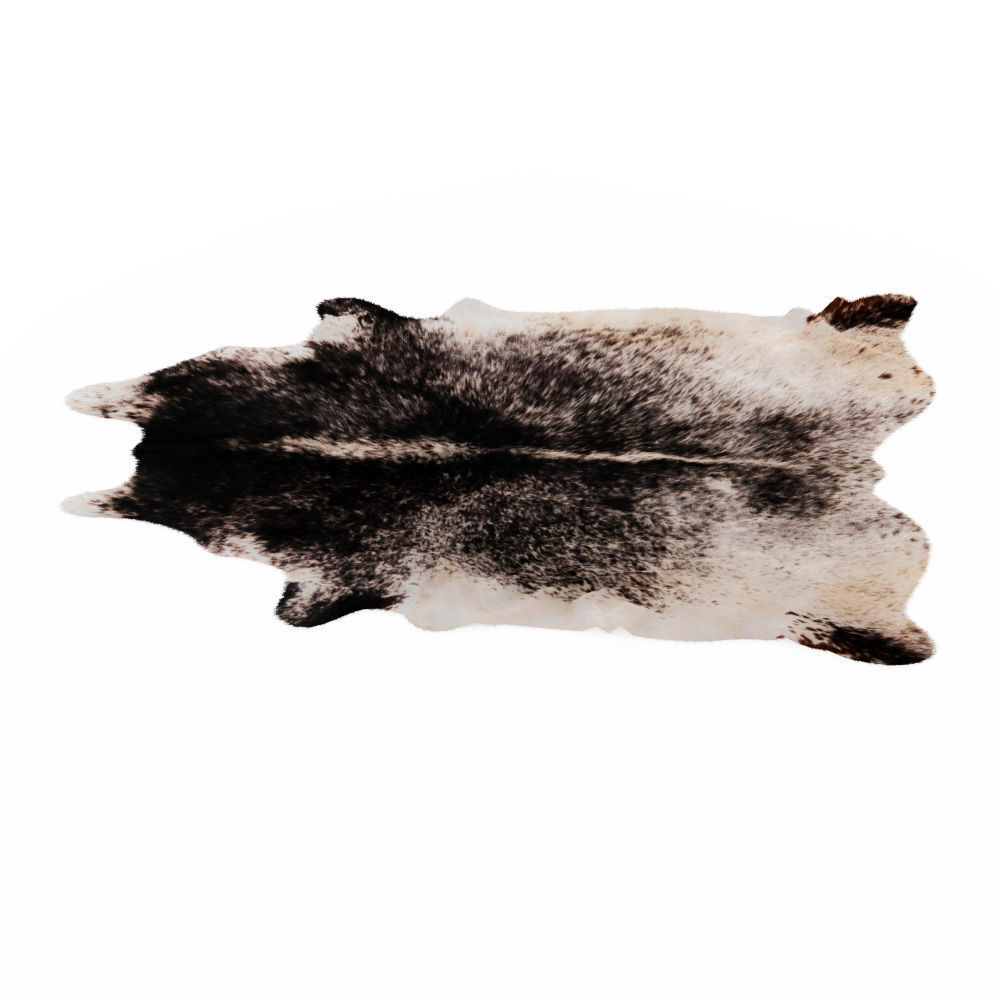 Black And White Cow Hide Rug 3D model_2