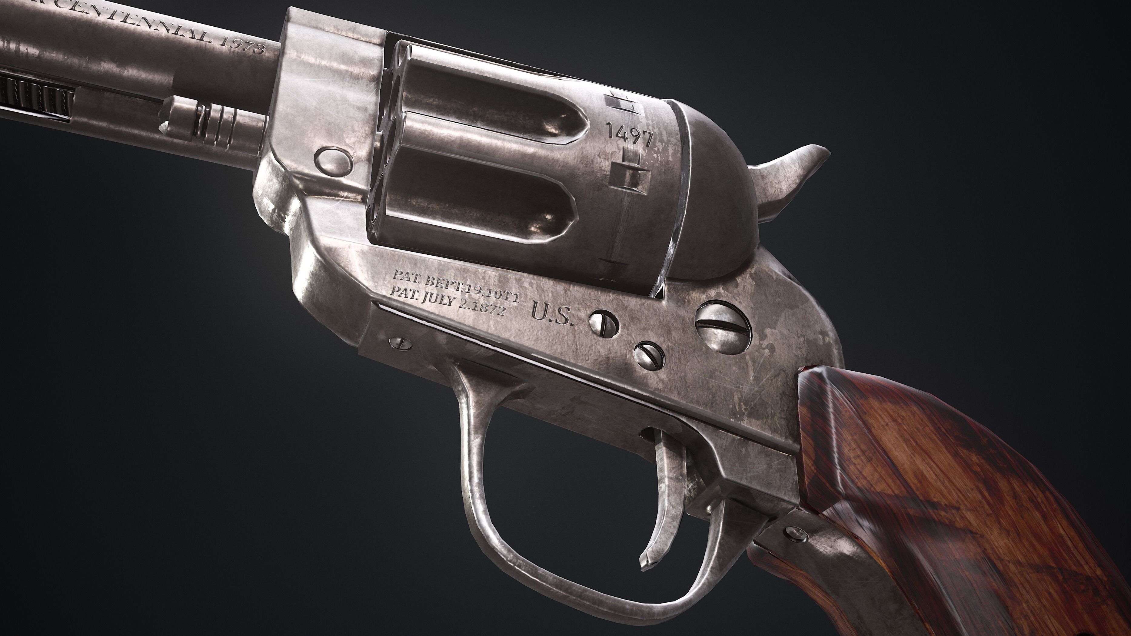 Colt Single Action Army Low-poly 3D model_3