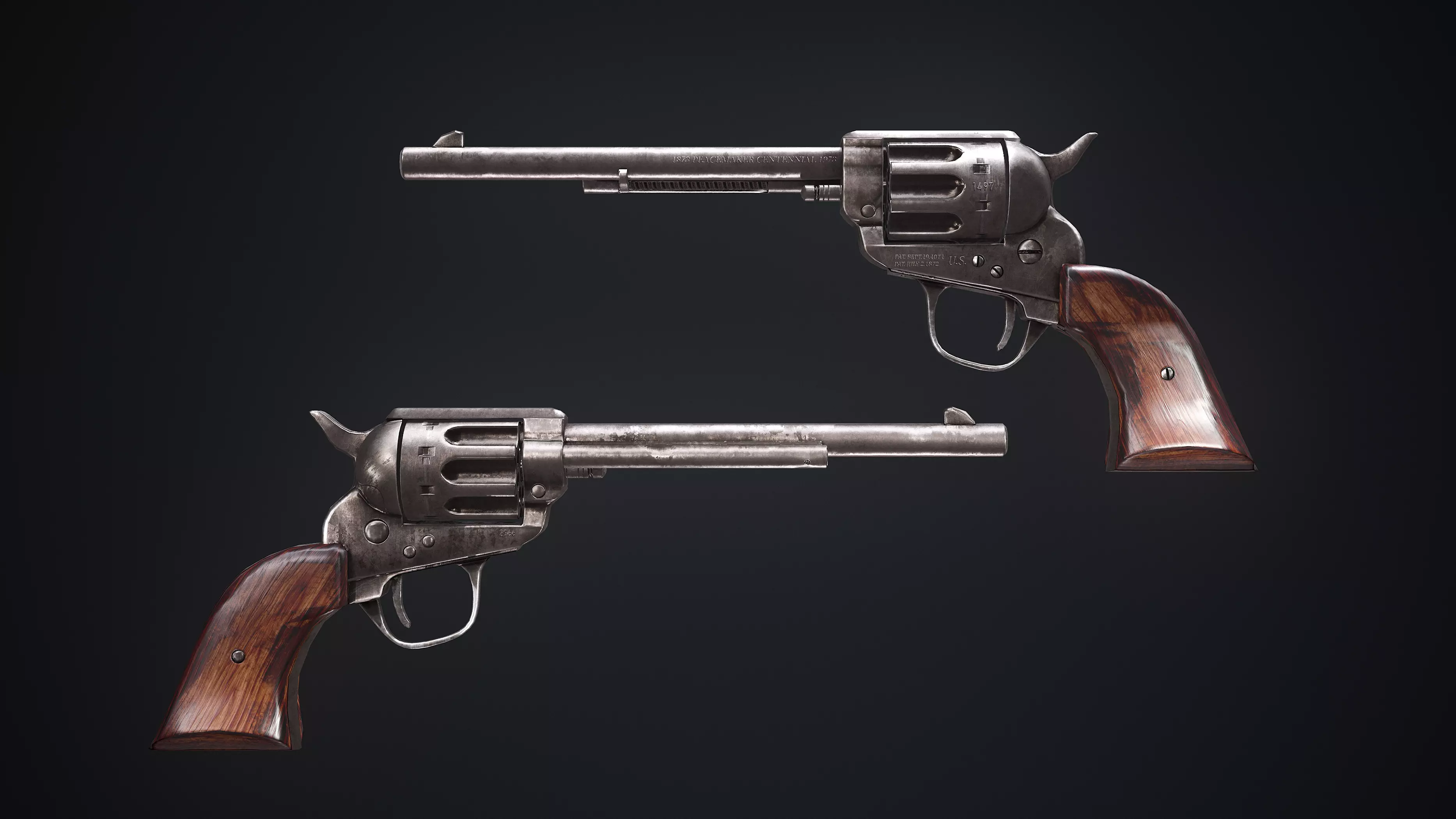 Colt Single Action Army Low-poly 3D model_0