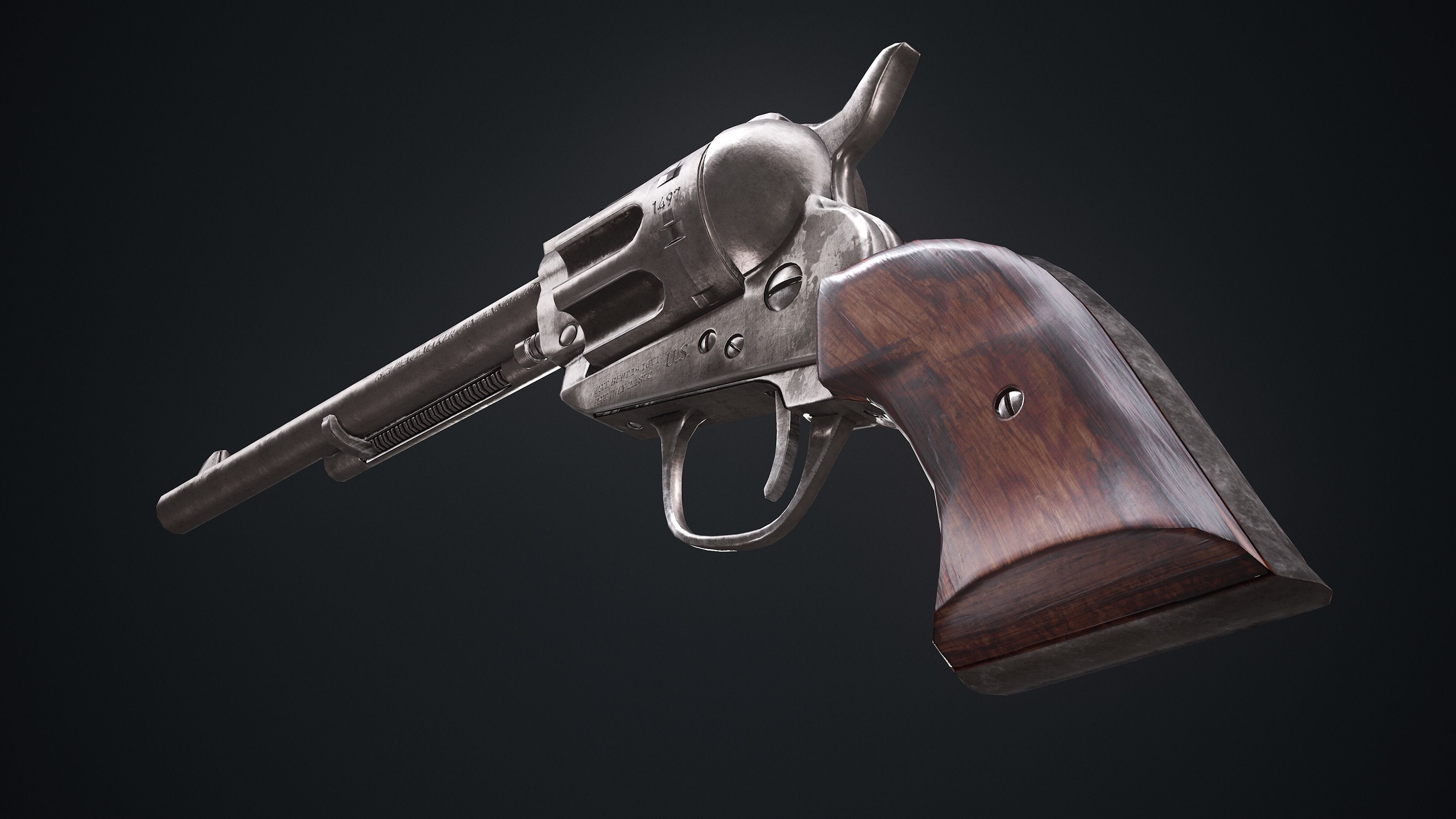 Colt Single Action Army Low-poly 3D model_9