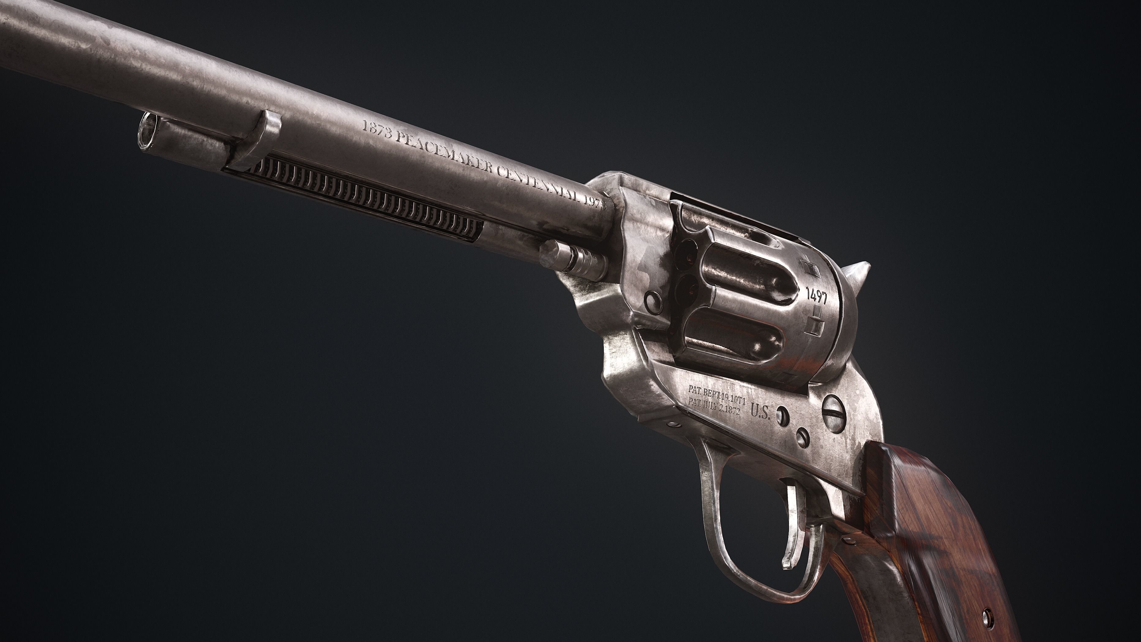 Colt Single Action Army Low-poly 3D model_4