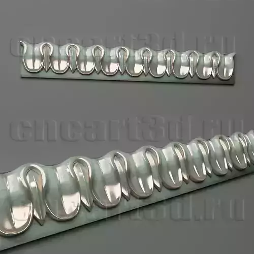 Baguete-02 two silver swans 3D print model