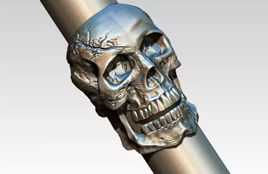Skull ring 3D print model