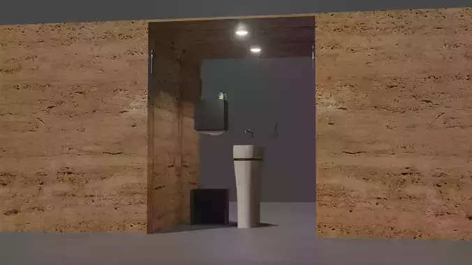 WC SOCIAL - TRAVERTINO AND BOTTICINO MARBLE STONE