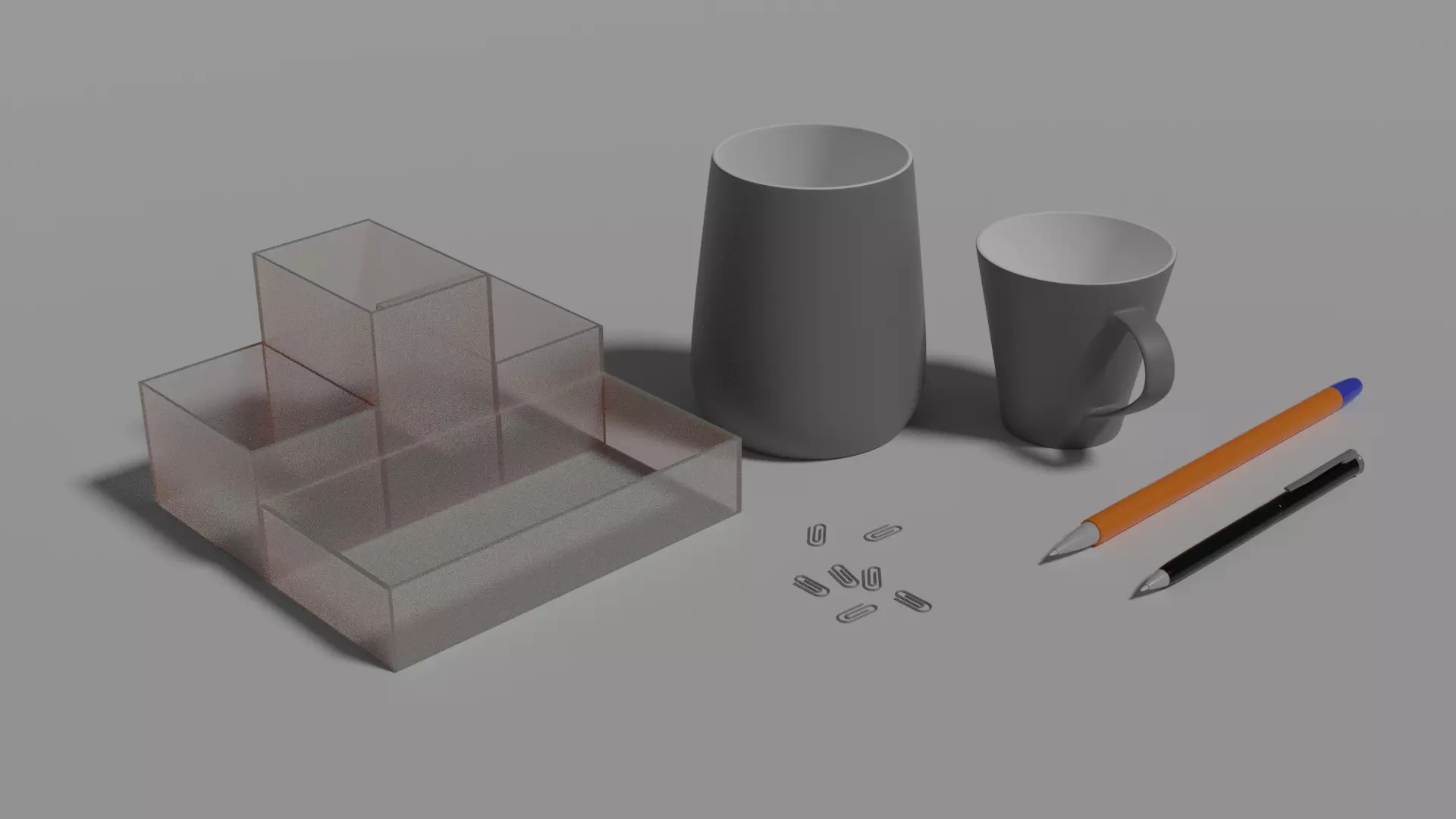 Office supplies minimalist collection Free 3D model