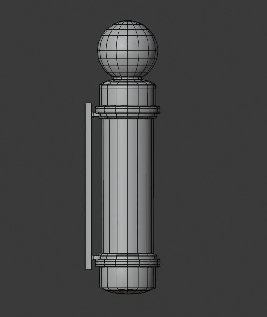 Pole Post barber 3D model_3