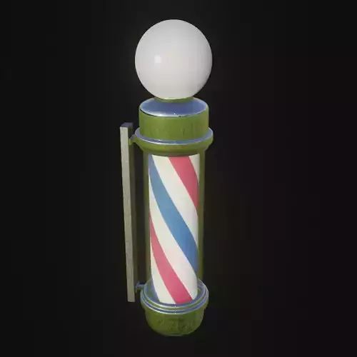 Pole Post barber 3D model