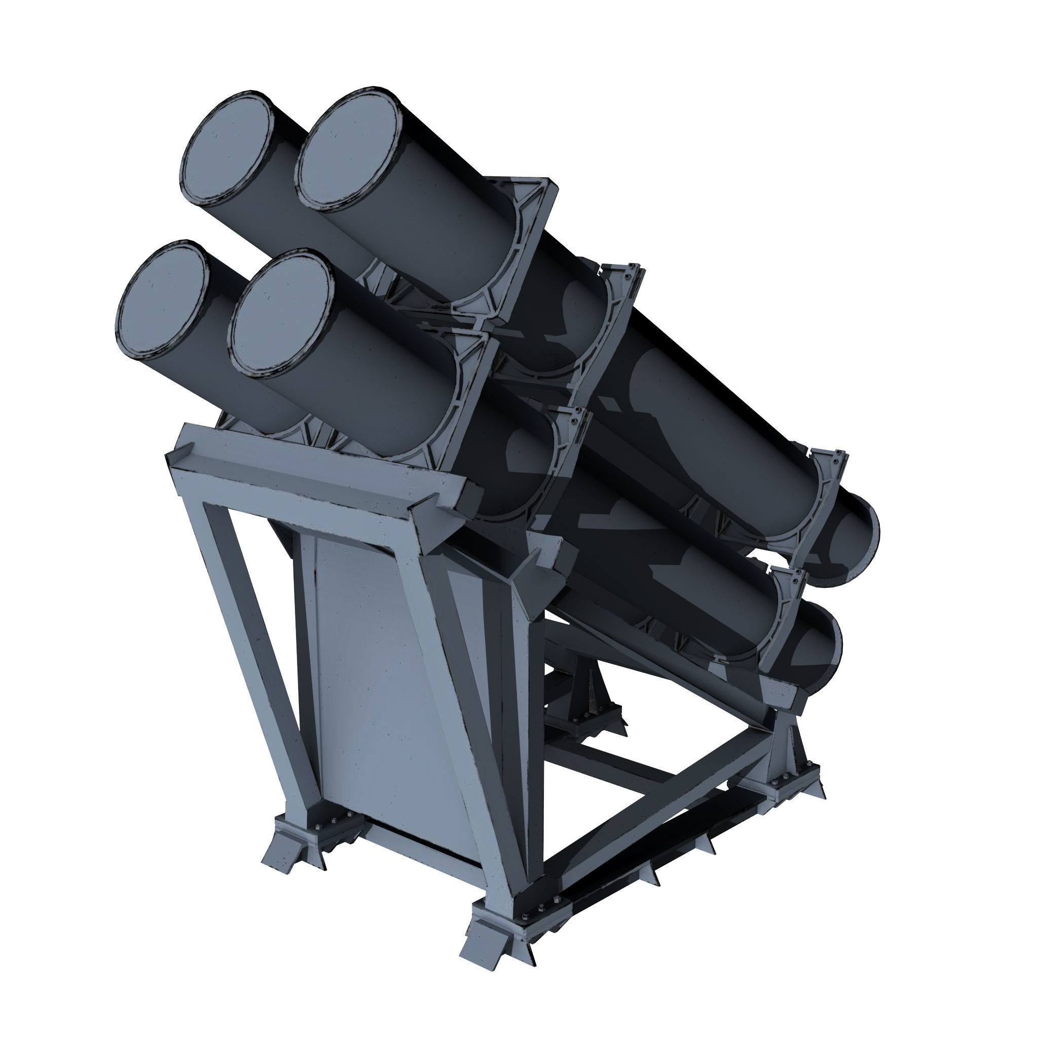 Harpoon Missile Launcher Low-poly 3D model_1