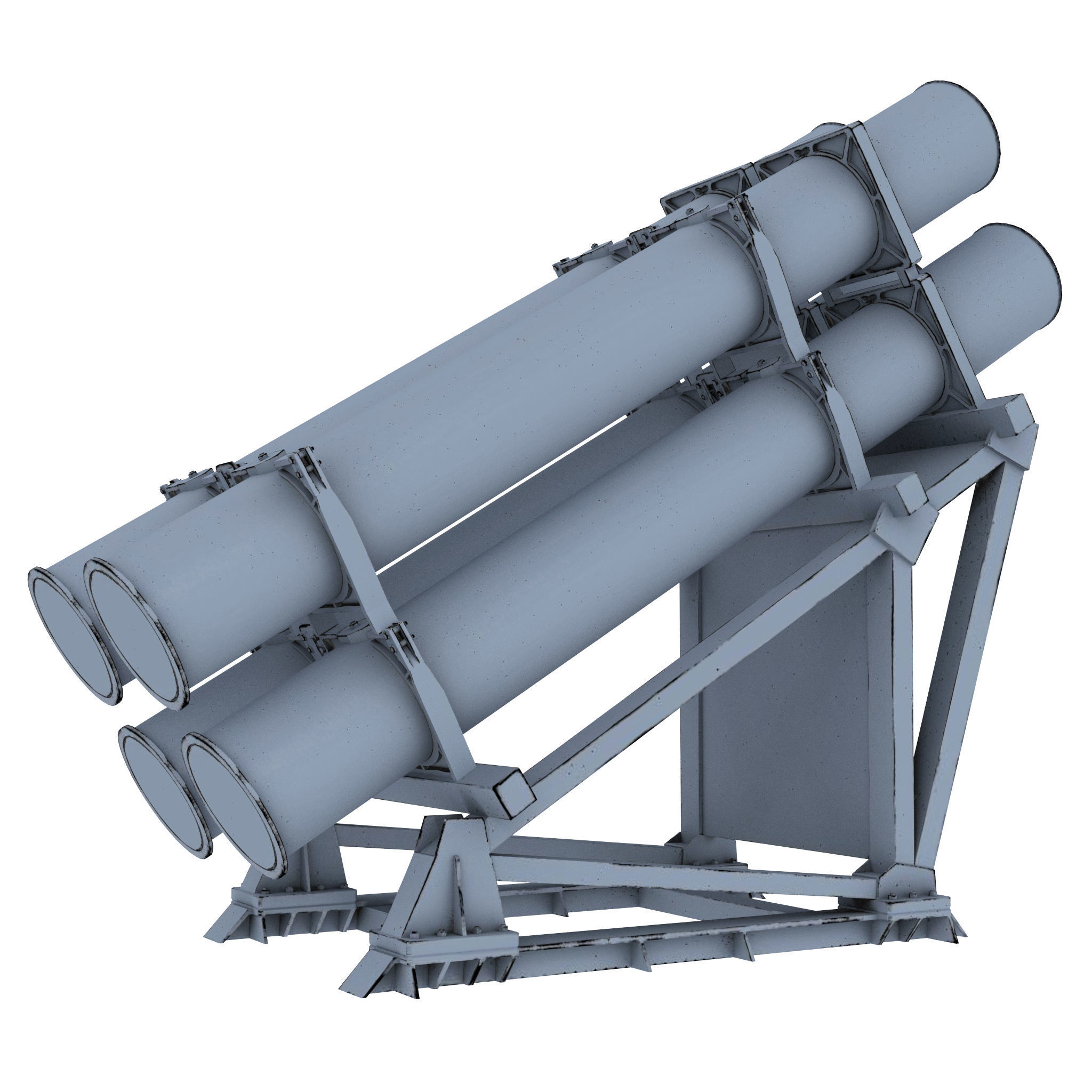 Harpoon Missile Launcher Low-poly 3D model_4