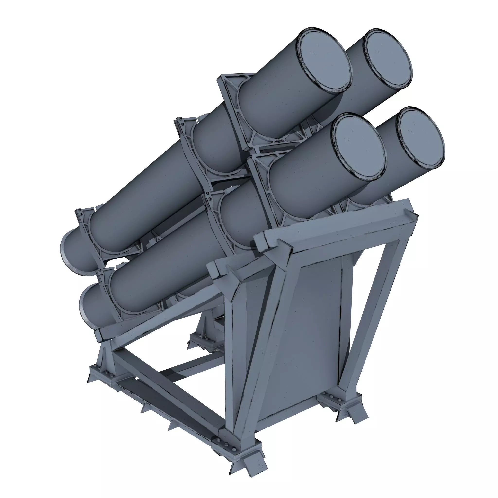 Harpoon Missile Launcher Low-poly 3D model_0