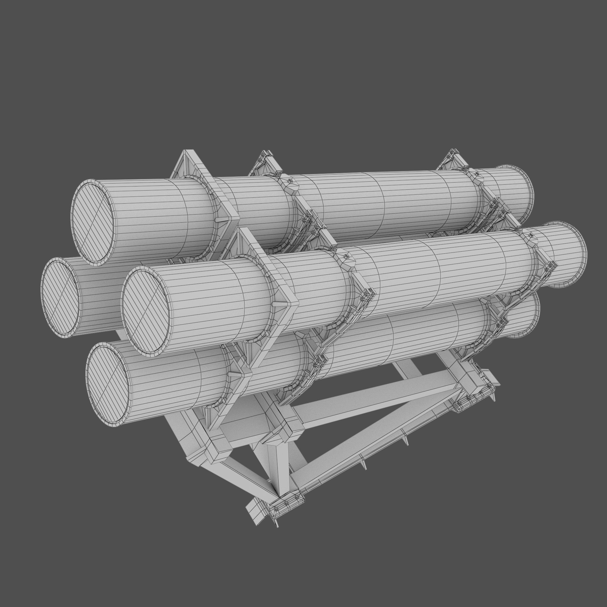 Harpoon Missile Launcher Low-poly 3D model_7