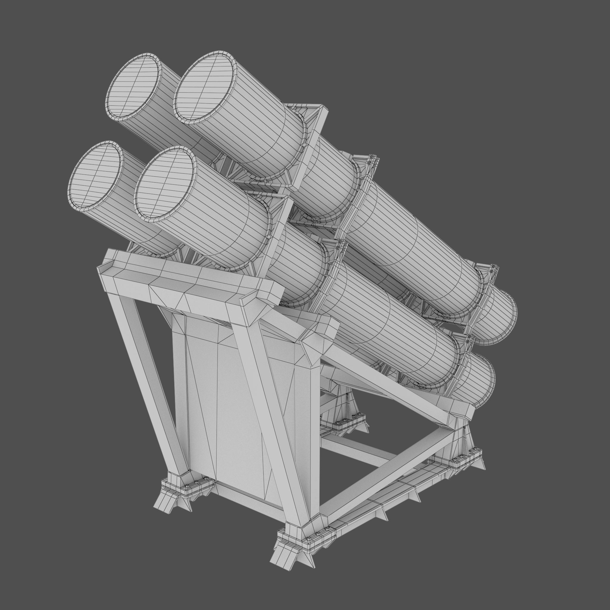 Harpoon Missile Launcher Low-poly 3D model_5
