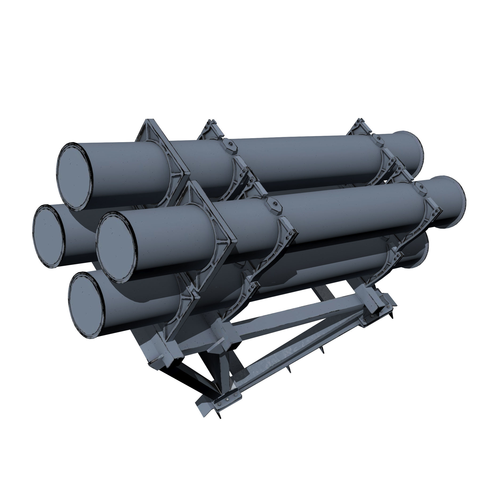 Harpoon Missile Launcher Low-poly 3D model_2