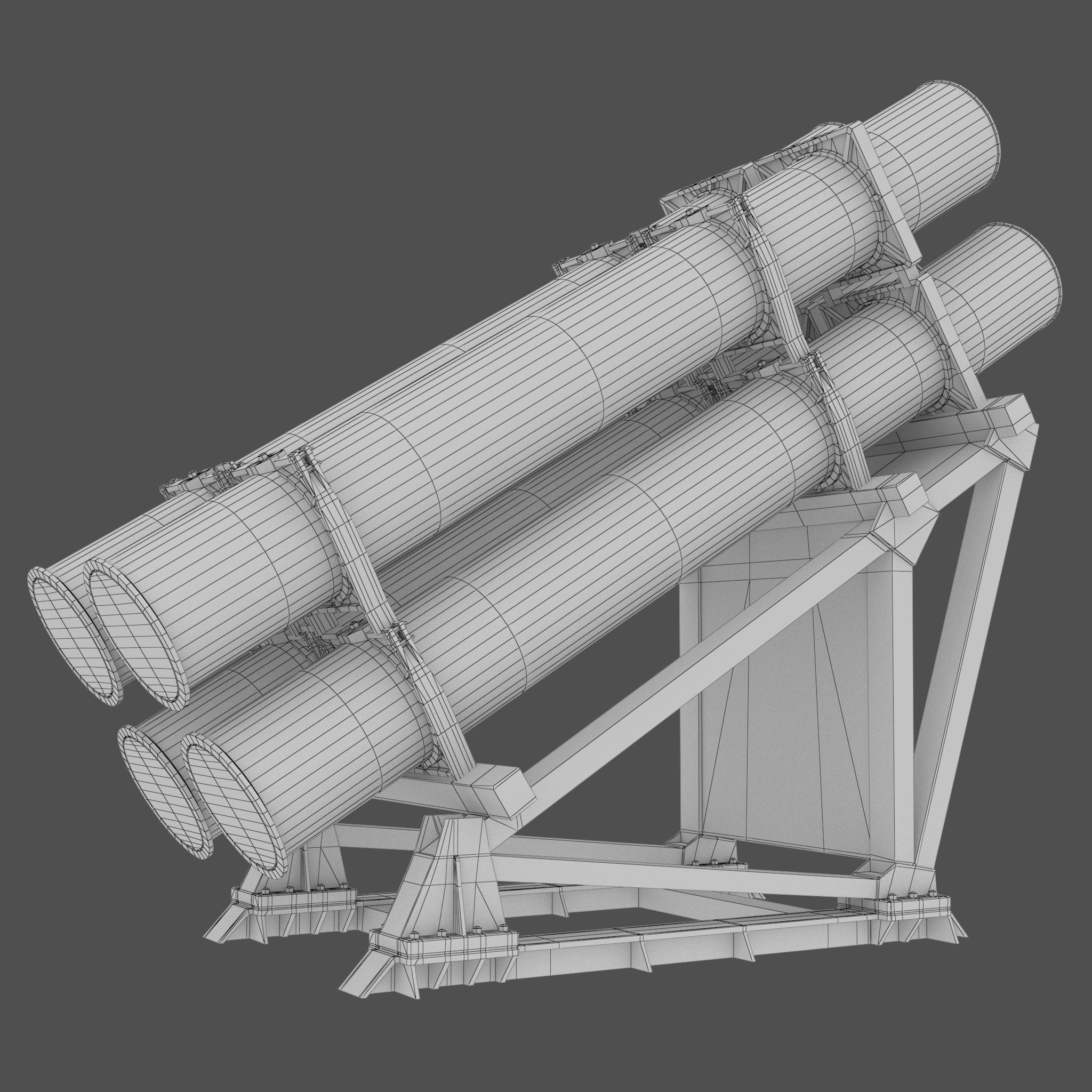 Harpoon Missile Launcher Low-poly 3D model_9