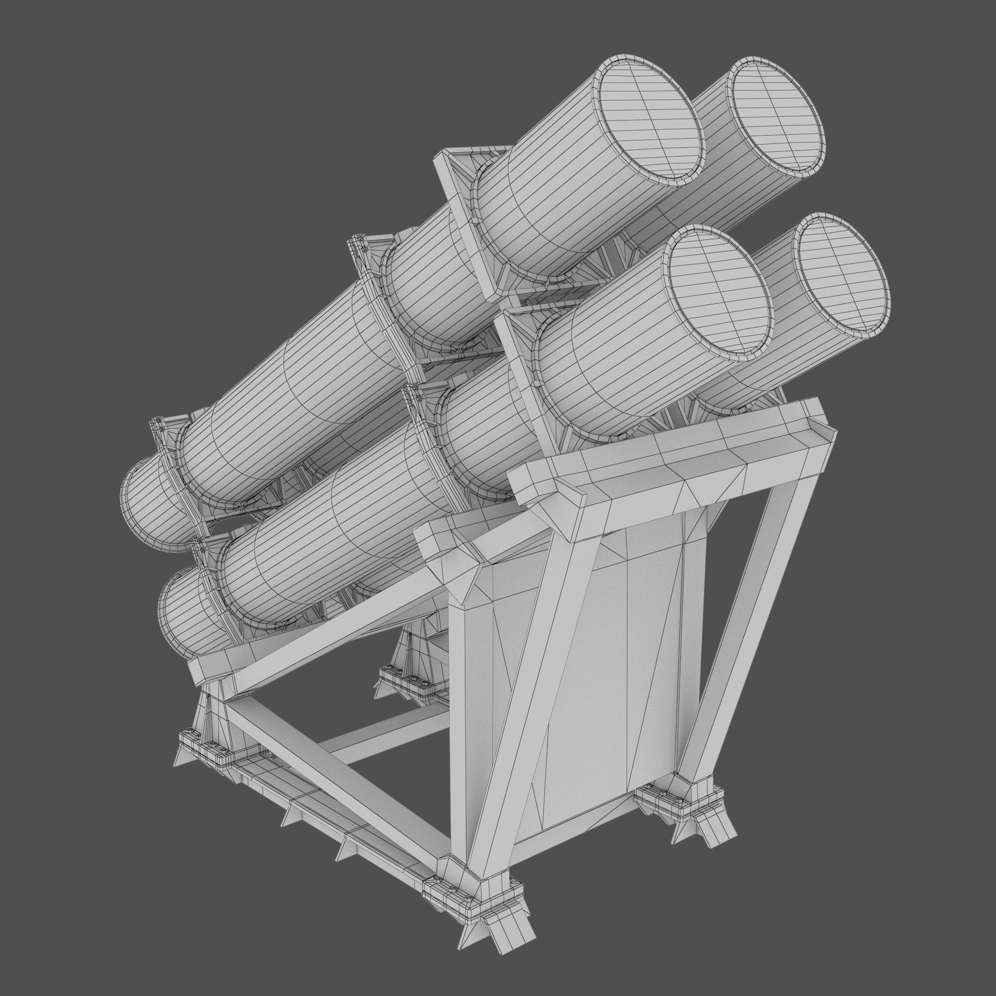 Harpoon Missile Launcher Low-poly 3D model_6