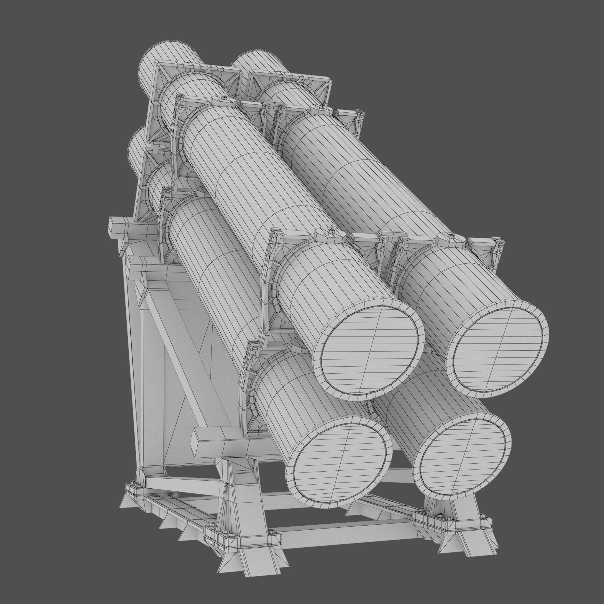 Harpoon Missile Launcher Low-poly 3D model_8