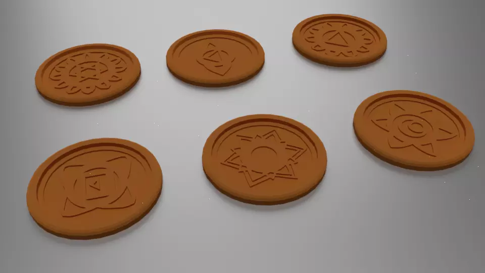 7 Chakra Coasters 3D print model_0