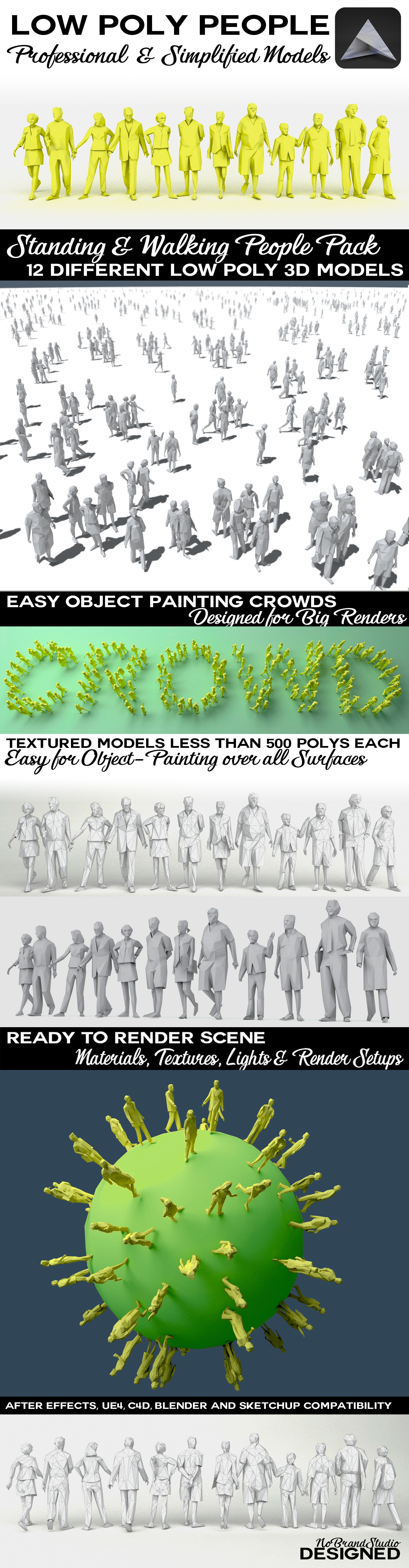 Low Poly People Pack Low-poly 3D model_6