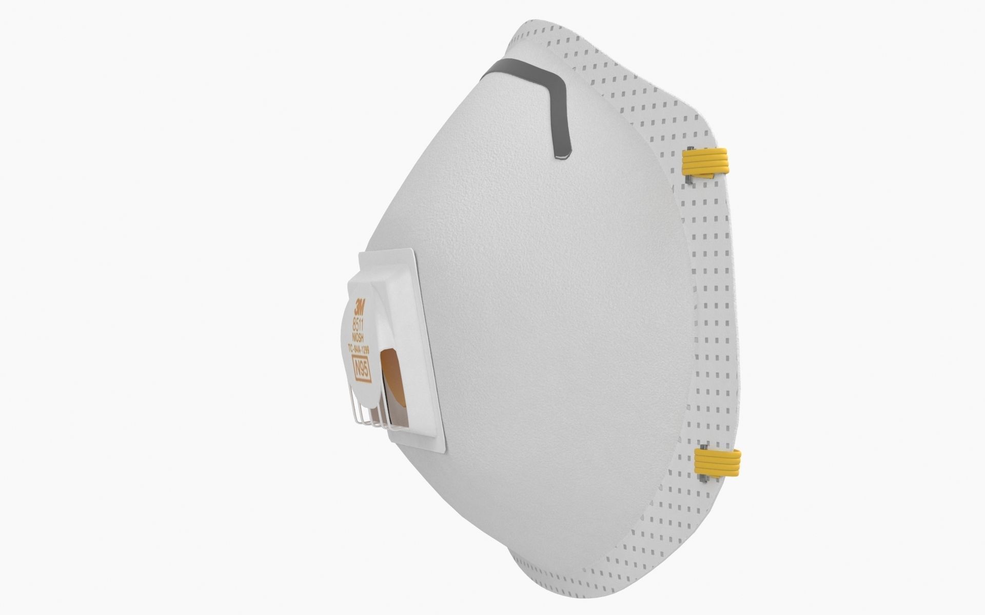 Mask Particulate Respirator 8511 Low-poly 3D model_10