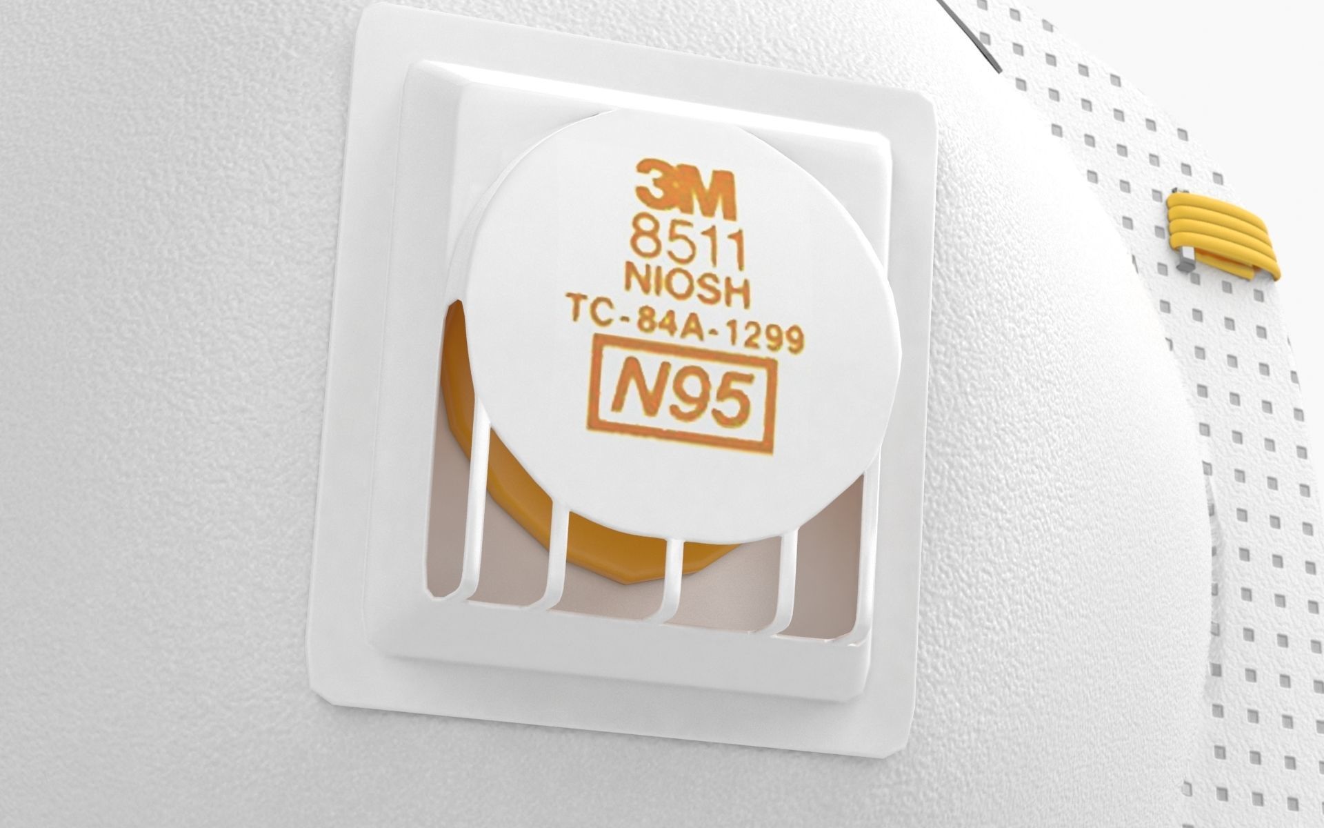 Mask Particulate Respirator 8511 Low-poly 3D model_14