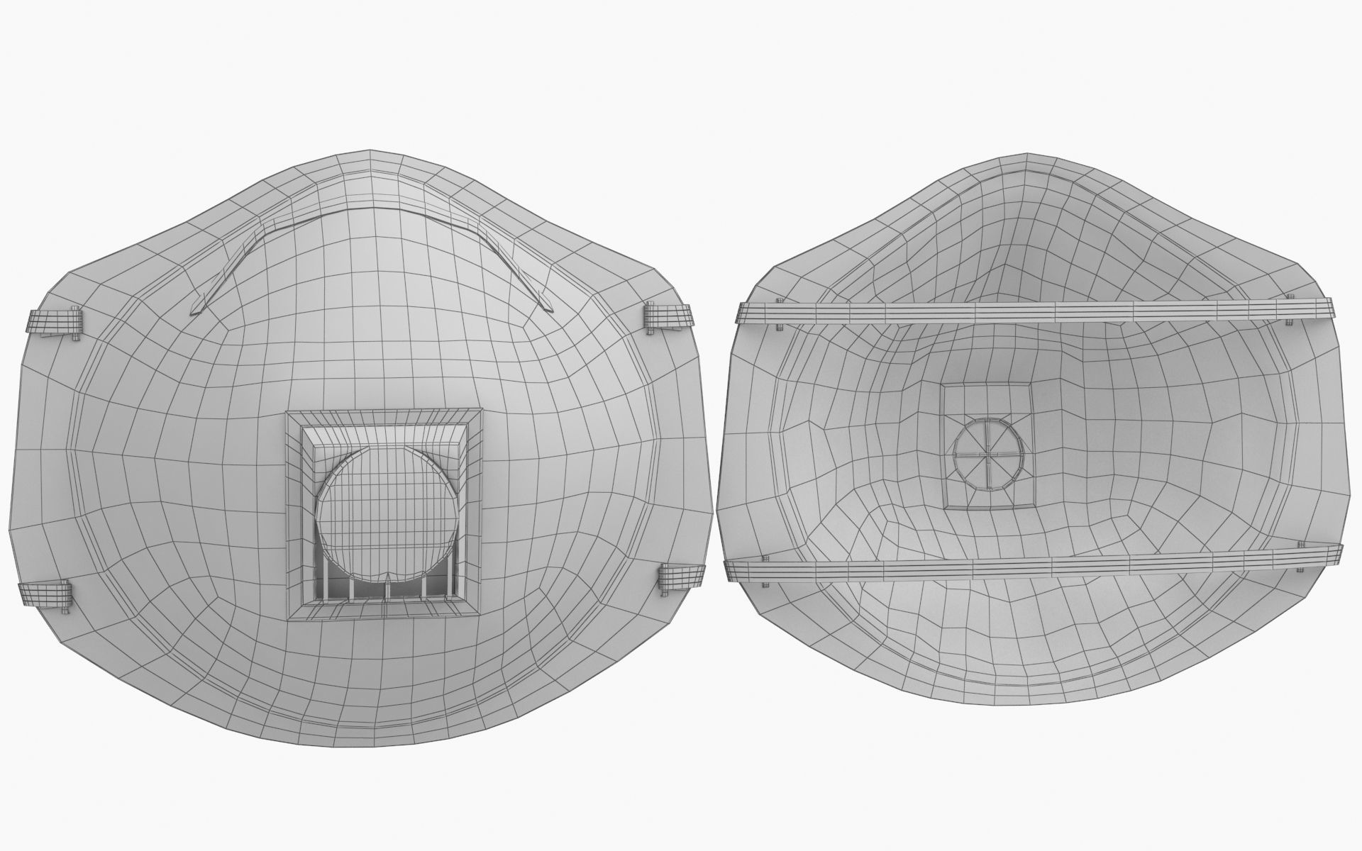 Mask Particulate Respirator 8511 Low-poly 3D model_18