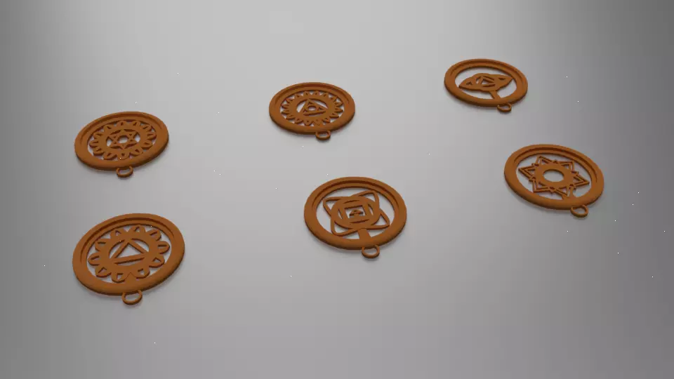 7 Chakra Pendants 3D print model_0