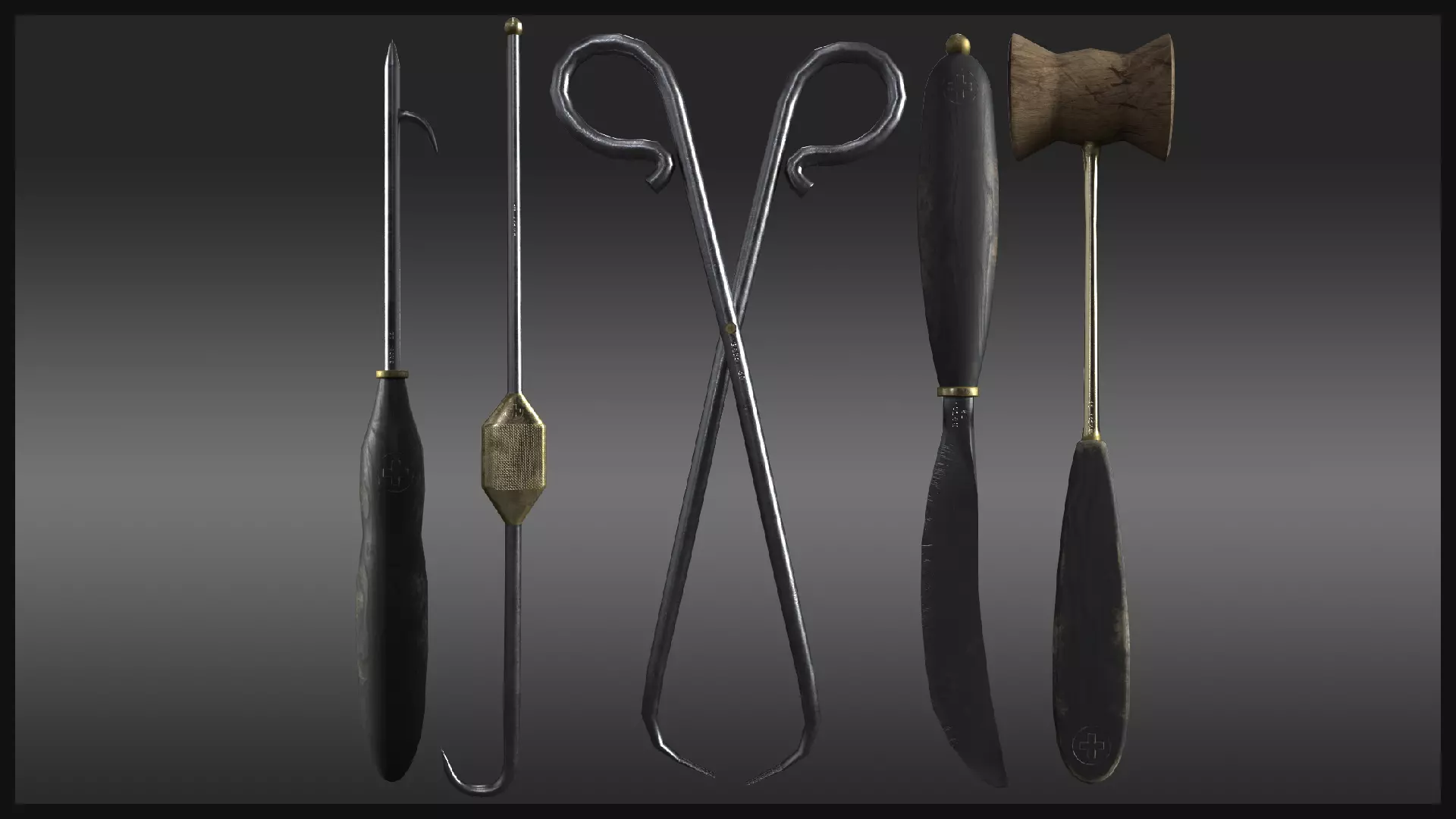 Plague Doctor Medical Tools Low-poly 3D model_0