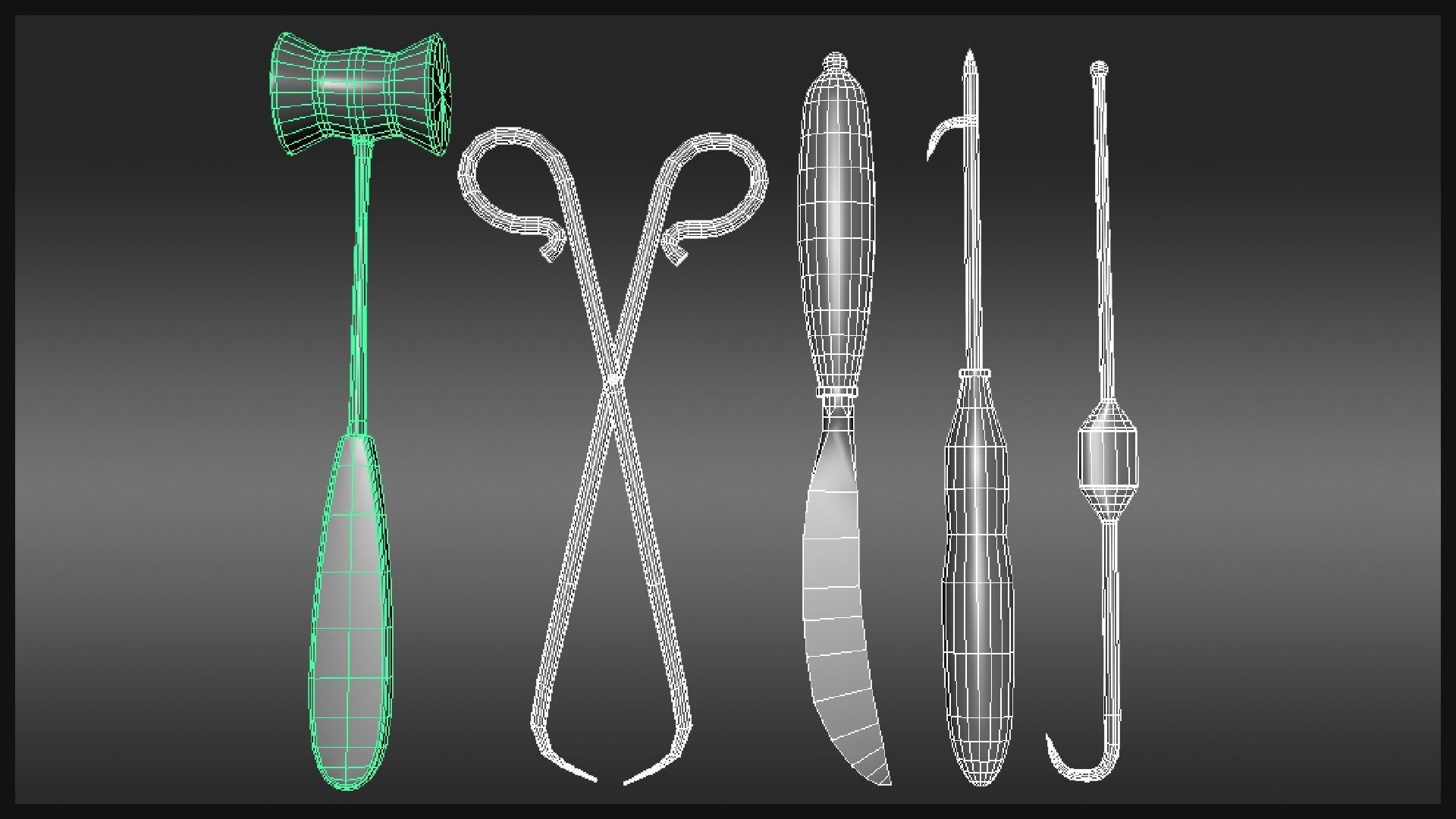 Plague Doctor Medical Tools Low-poly 3D model_6