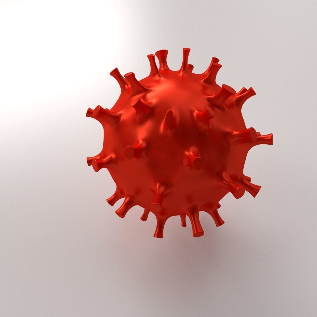 Covid19 orange coronavirus 3D model_1