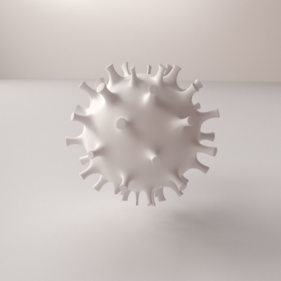 Covid19 orange coronavirus 3D model_3