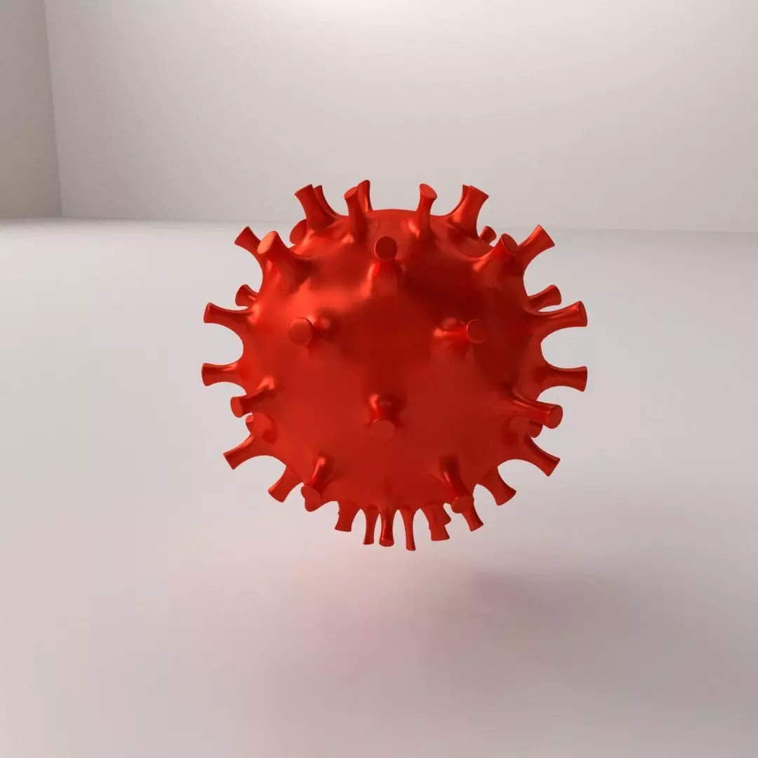 Covid19 orange coronavirus 3D model_0