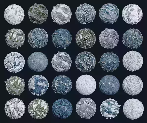 30 Snow Ice Ground Seamless PBR Texture Pack Texture