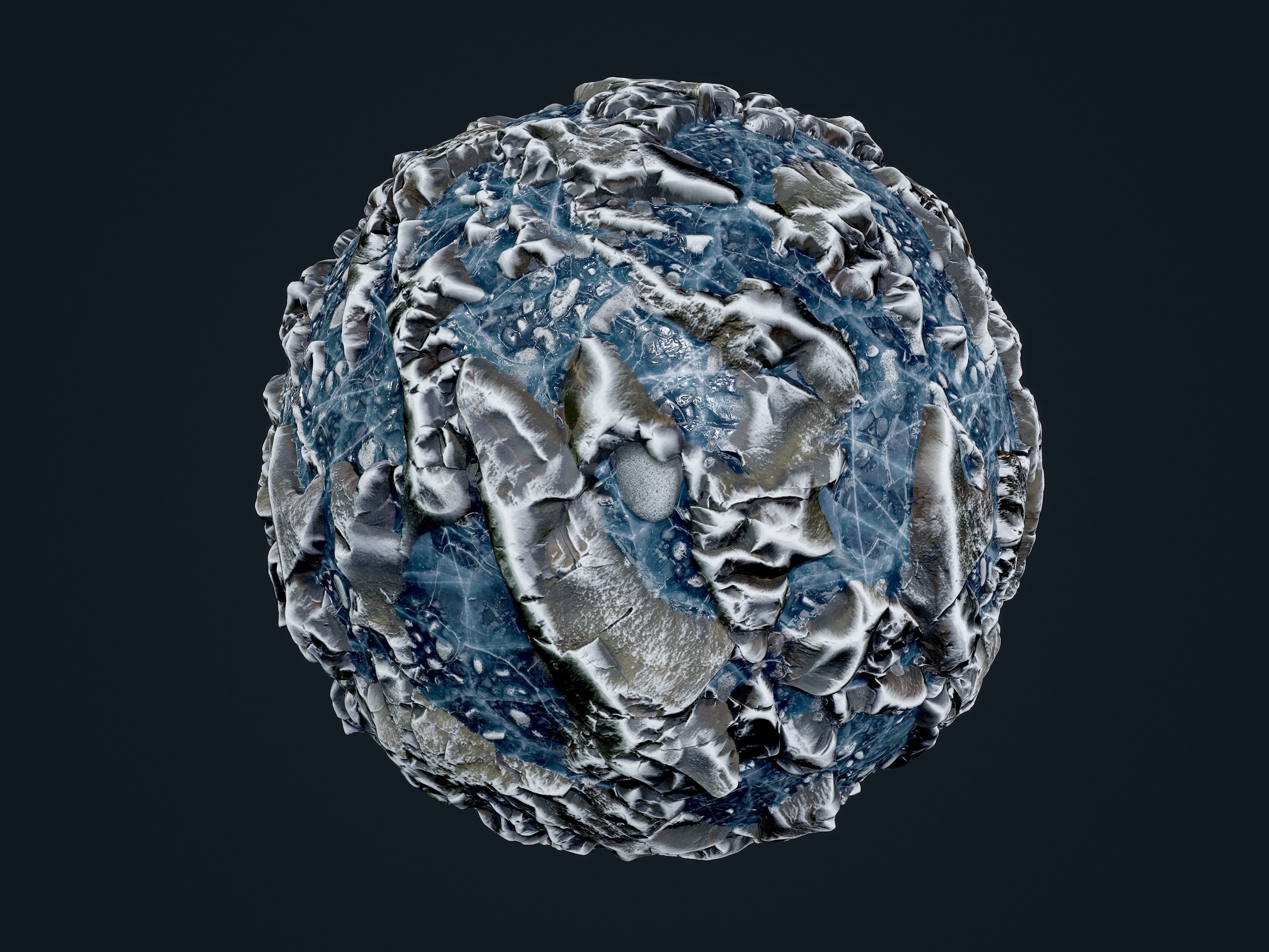 30 Snow Ice Ground Seamless PBR Texture Pack Texture_15