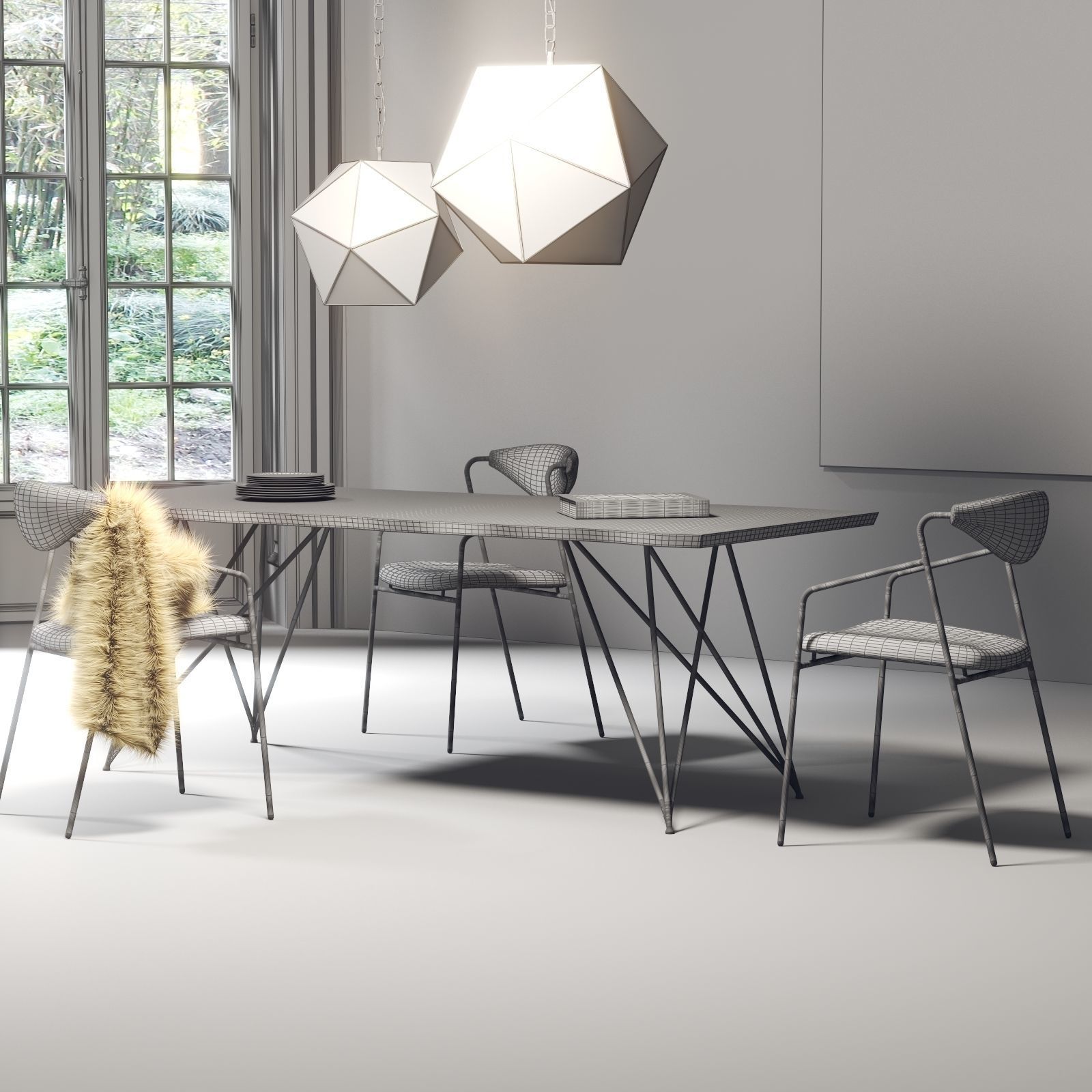 Dining Room Interior  209 3D model_4