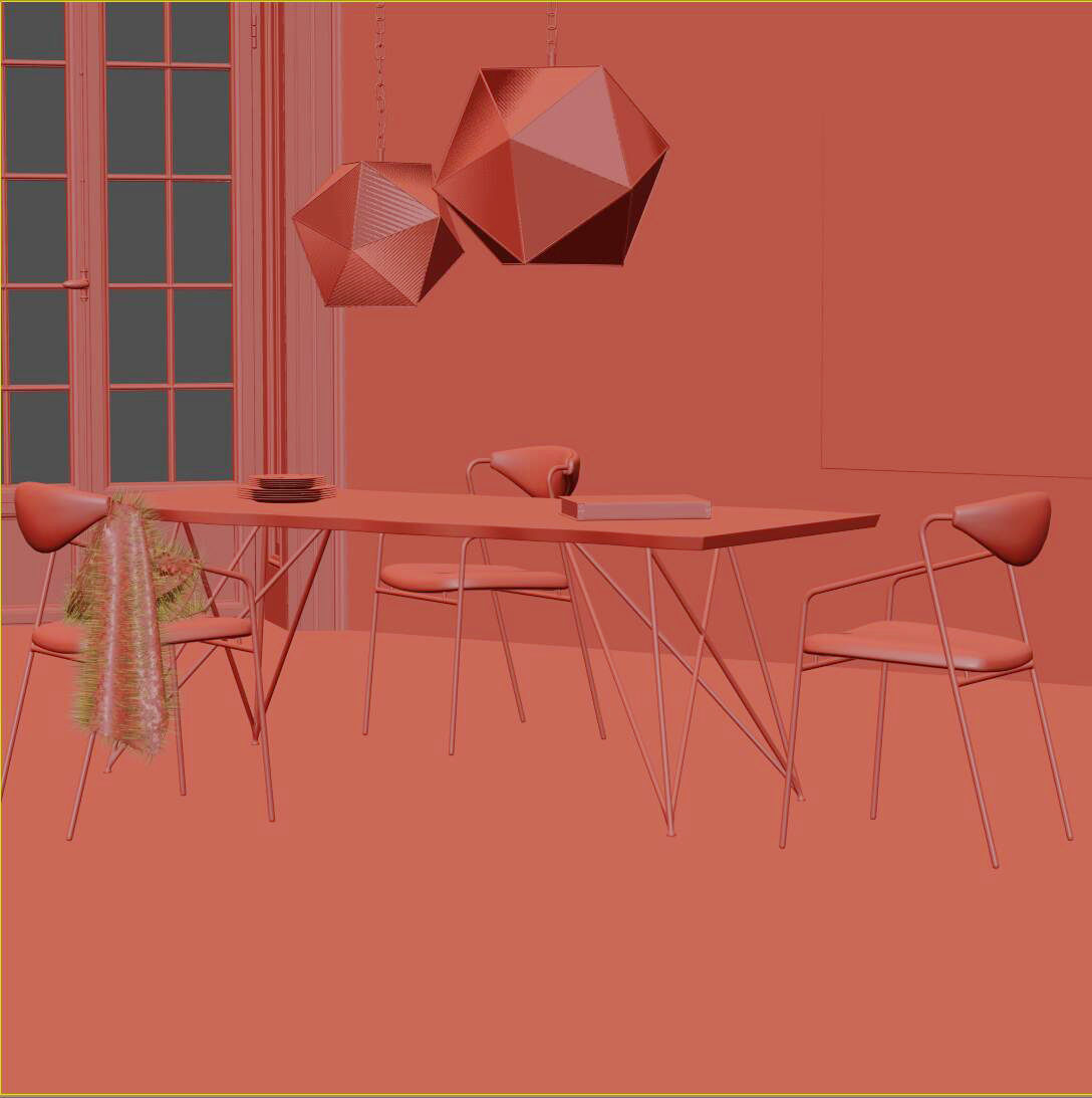 Dining Room Interior  209 3D model_5