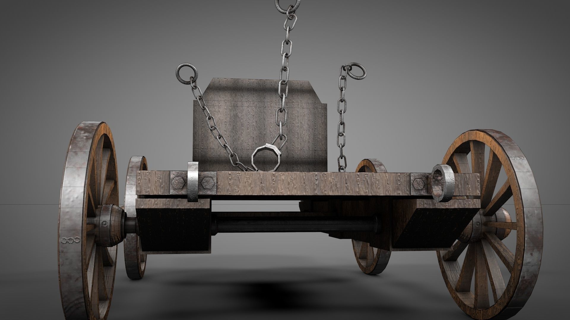 Medieval Prisoner Wagon LITE Low-poly 3D model_14