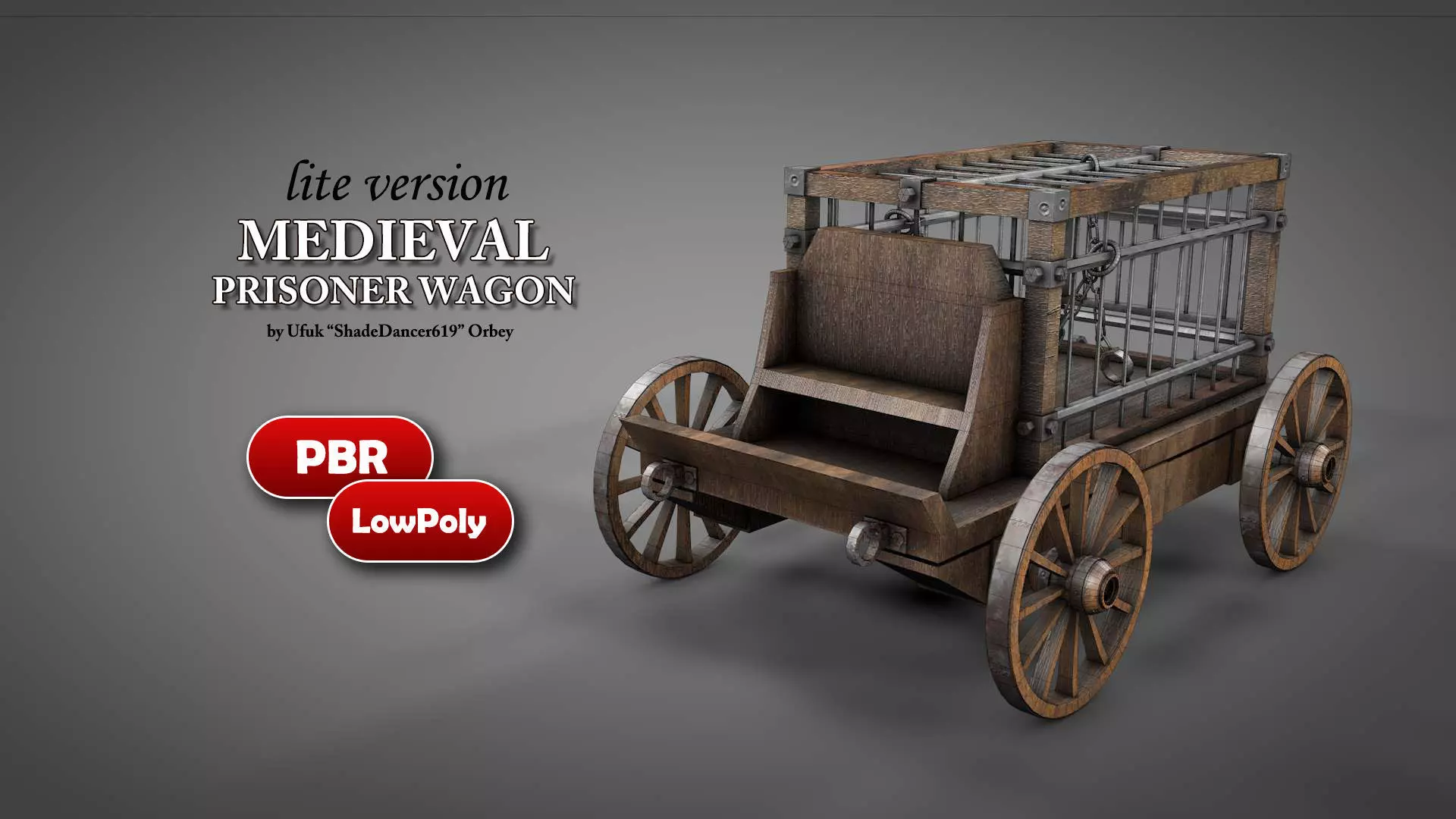 Medieval Prisoner Wagon LITE Low-poly 3D model_0
