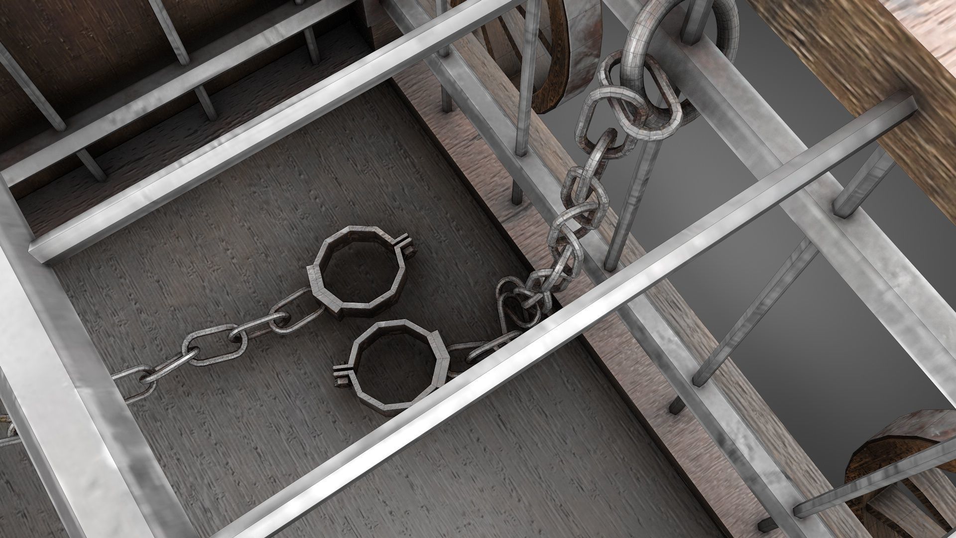 Medieval Prisoner Wagon LITE Low-poly 3D model_13