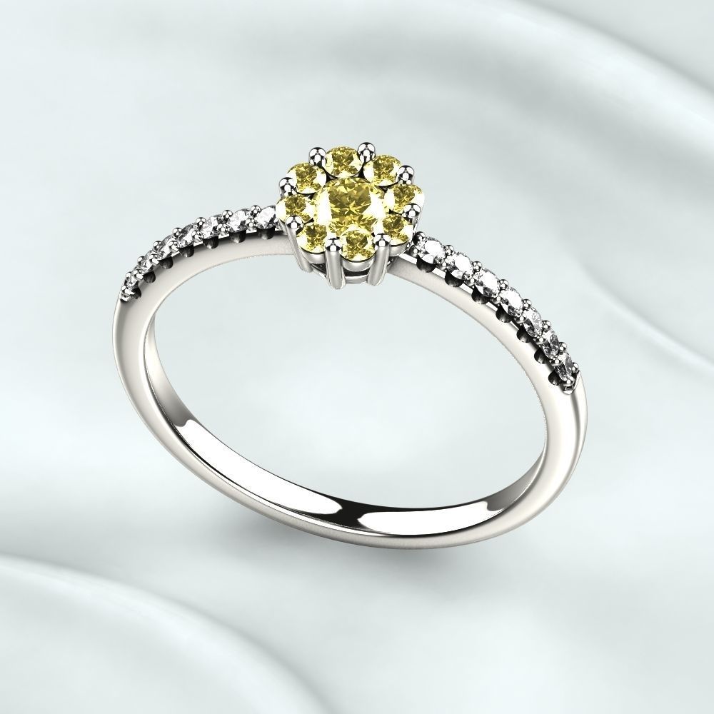 Red Gold Fashion Ring 3D print model_9