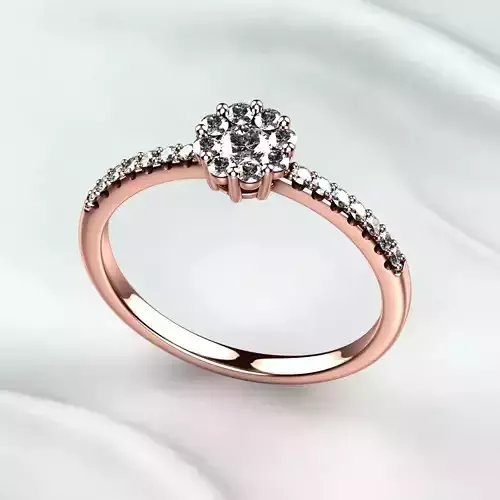 Red Gold Fashion Ring 3D print model
