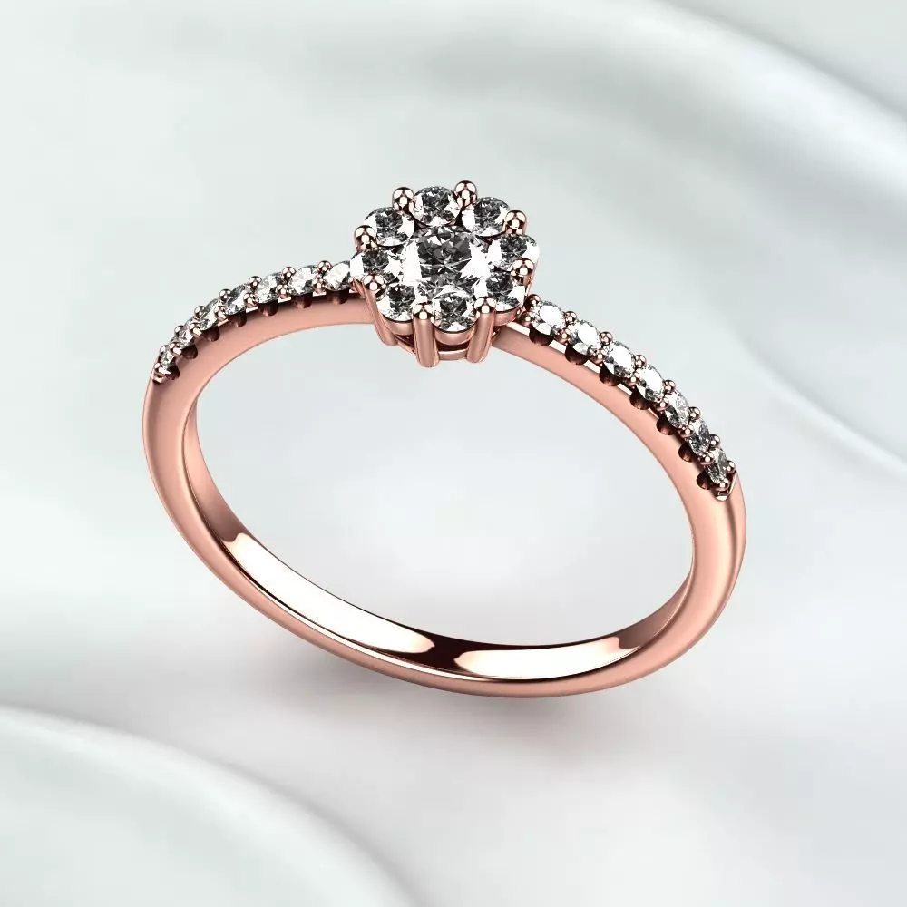 Red Gold Fashion Ring 3D print model_0