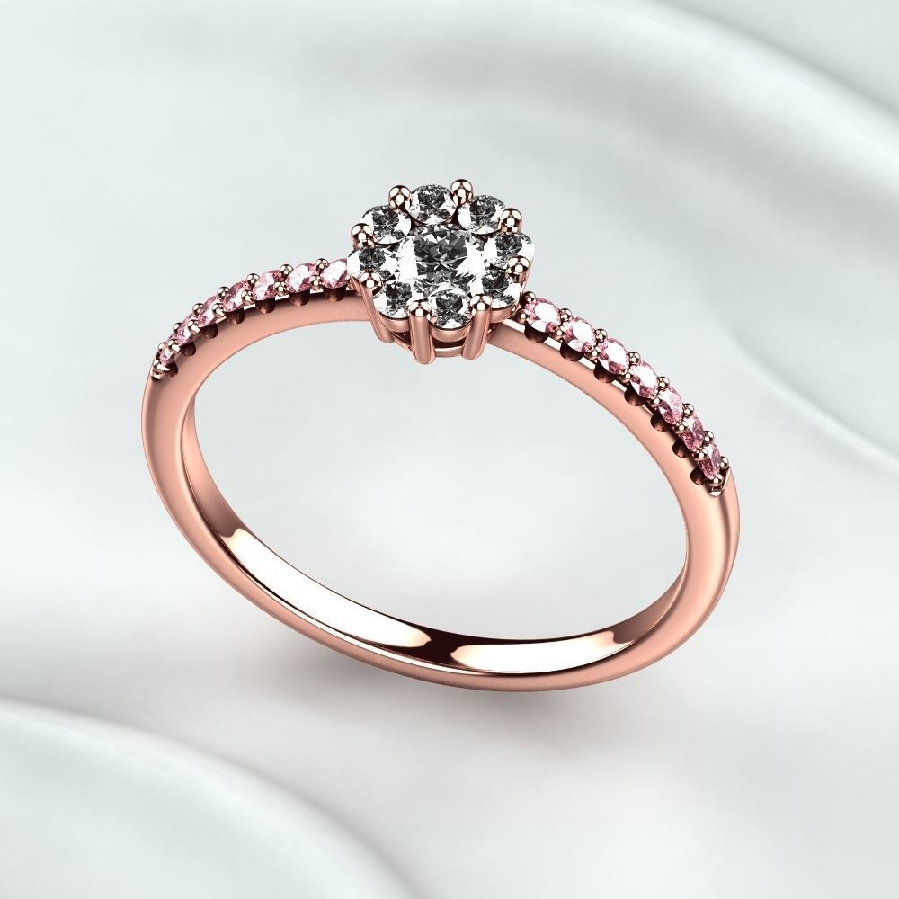 Red Gold Fashion Ring 3D print model_2